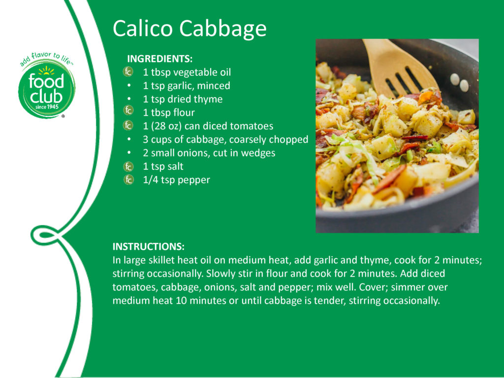 Calico Cabbage Recipe