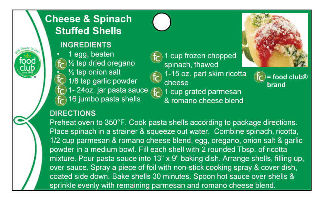 Cheese & Spinach Stuffed Shells Recipe