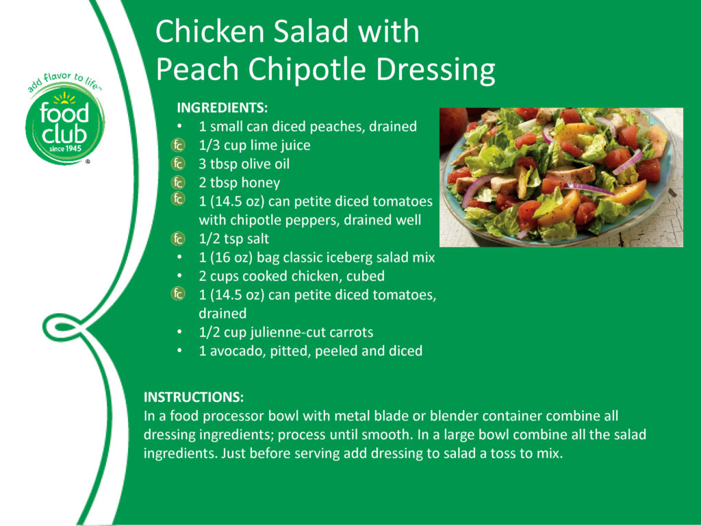 Chicken Salad With Peach Chipotle Dressing Recipe