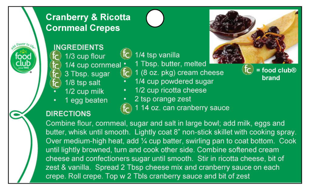 Cranberry & Ricotta Cornmeal Crepes Recipe