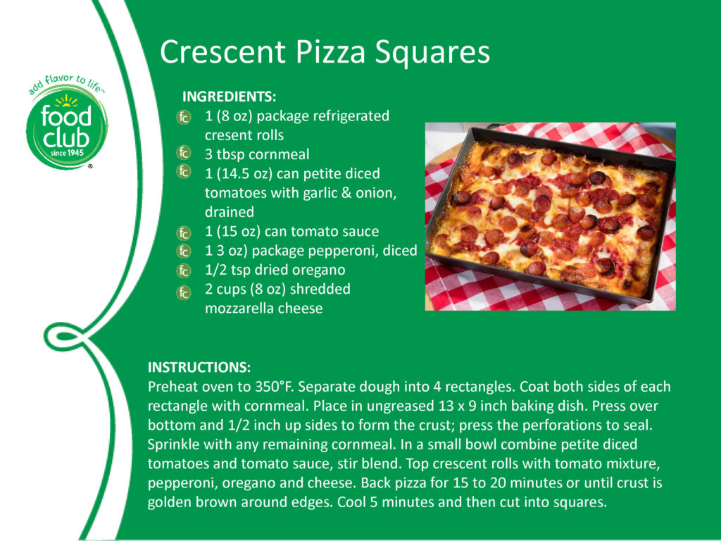 Crescent Pizza Squares Recipe