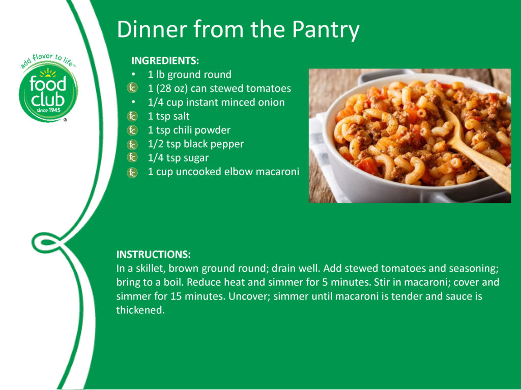 Dinner From The Pantry Recipe