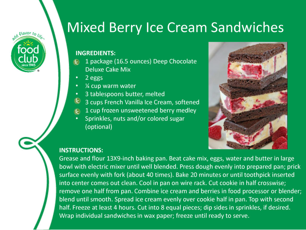 Mixed Berry Ice Cream Sandwiches Recipe
