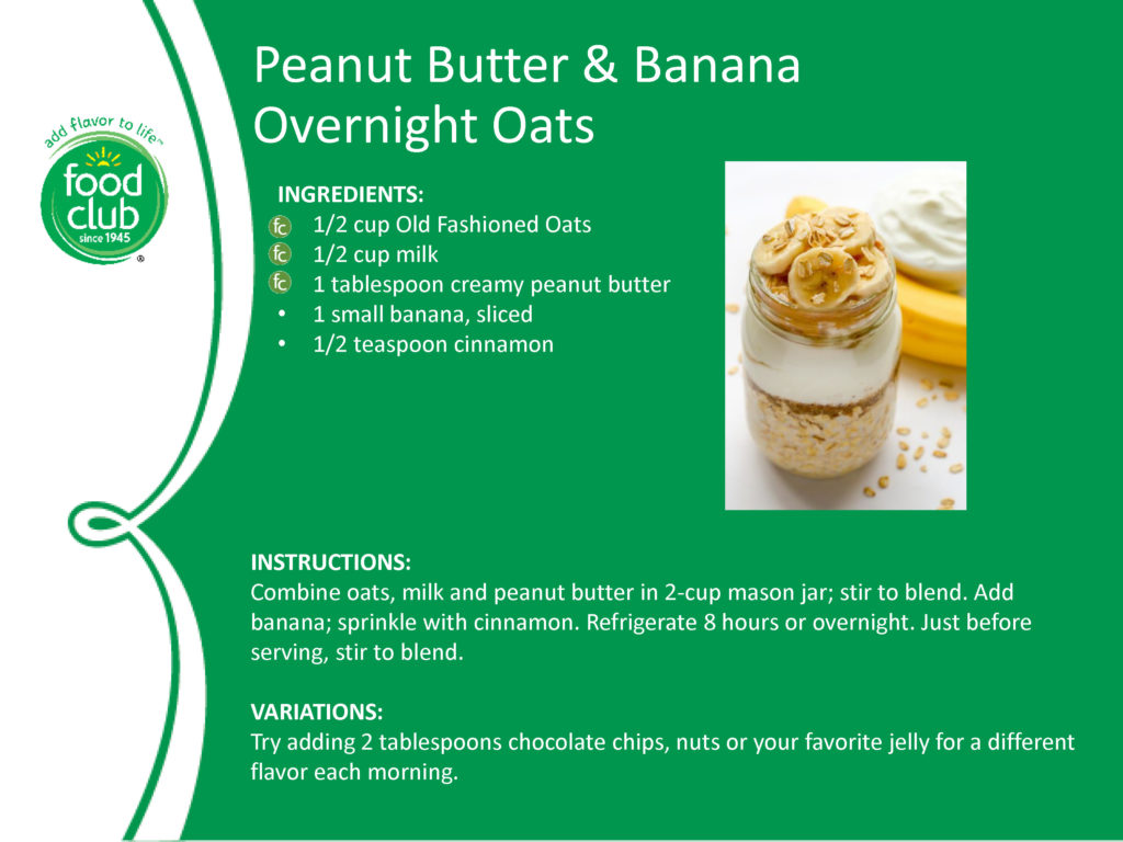 Peanut Butter And Banana Overnight Oats Recipe