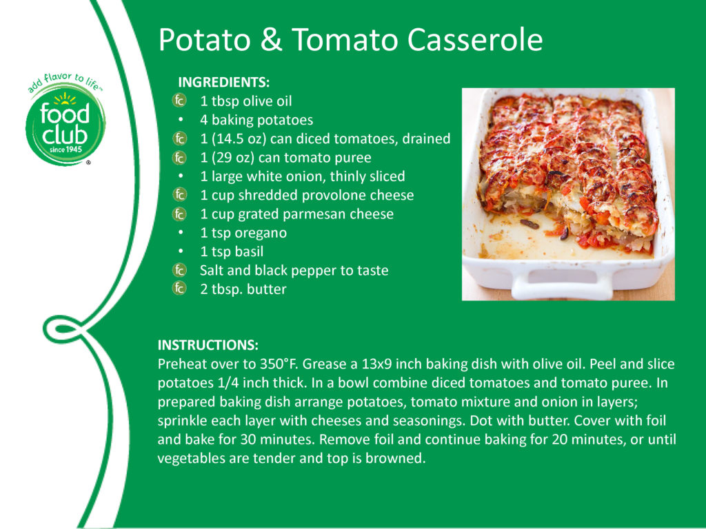 Potato And Tomato Casserole Recipe