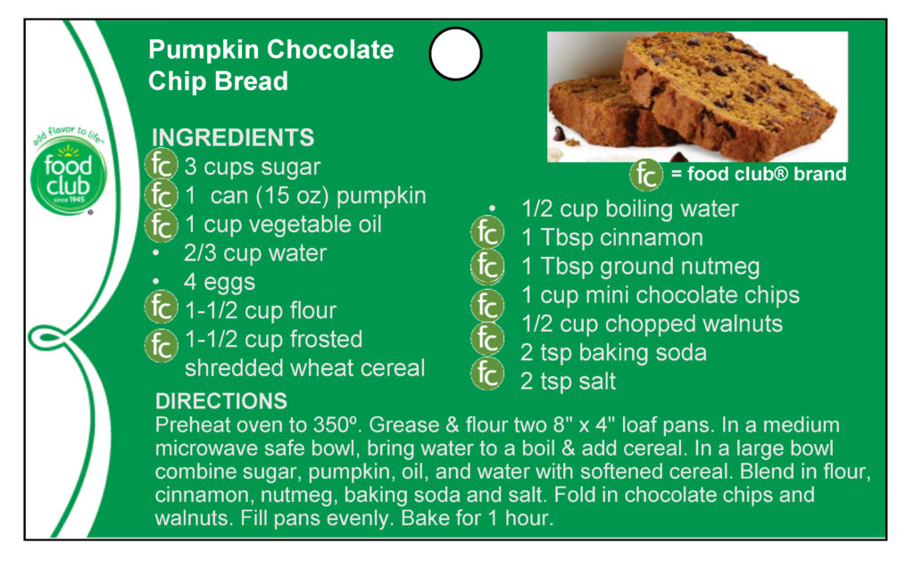 Pumpkin Chocolate Chip Bread Recipe