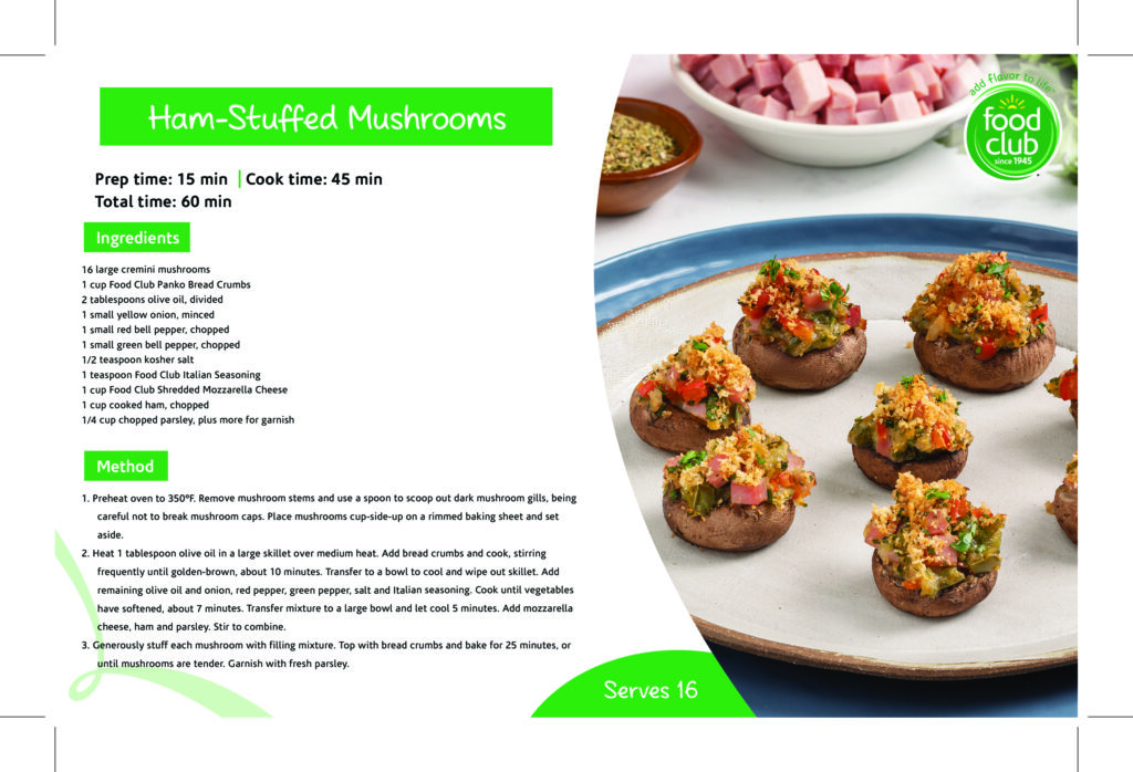 Ham-Stuffed Mushrooms Recipe